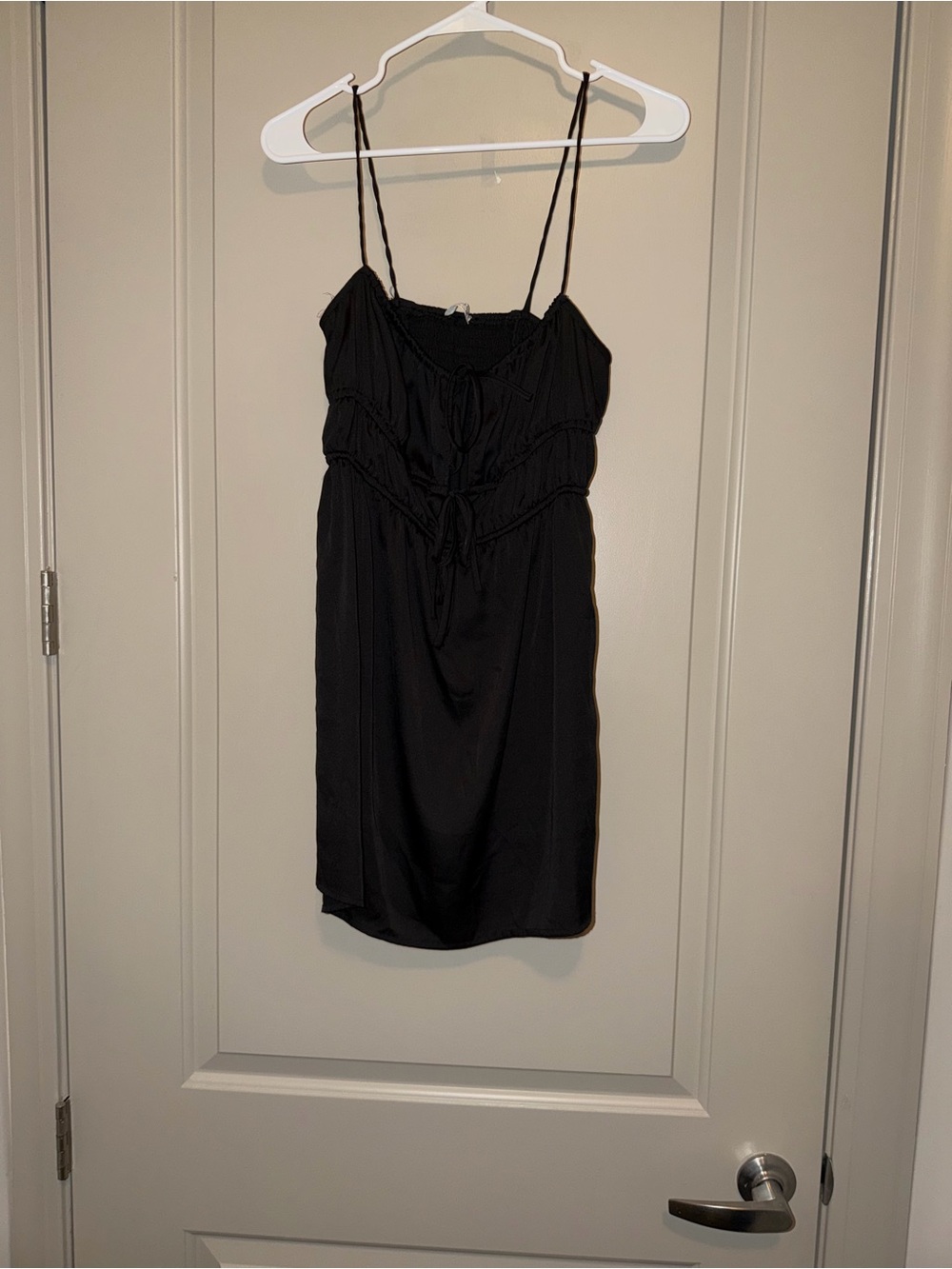 Free People Smocked Satin Slip Dress